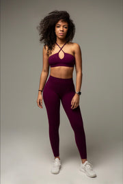 Frontansicht aniri SculptAir Set in Magenta – Sport-BH und High-Waist Leggings